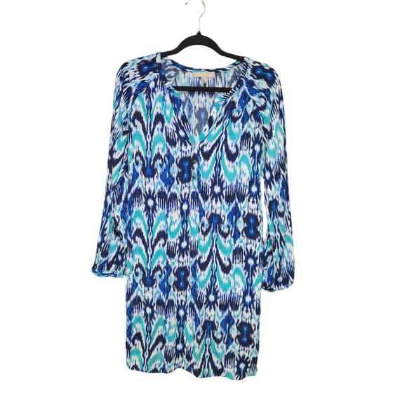Banana Republic Dresses & Skirts - Banana Republic Womens Size 0 Shirt Dress Roll Tab Long Sleeves‎ Blue Green Mini